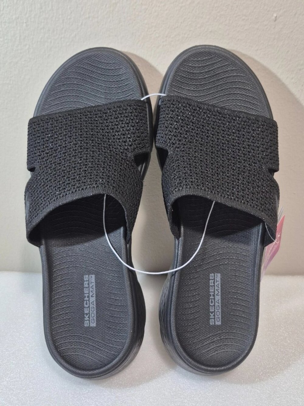 NWT Skechers Go Walk Flex Elation Slide Black Slip Comfort Sandals Size 11